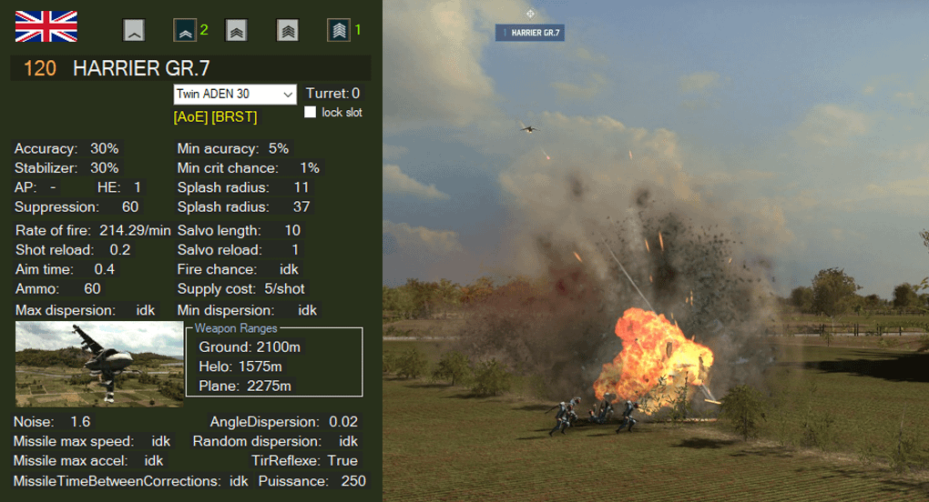Armoury tool stats of Twin ADEN 30